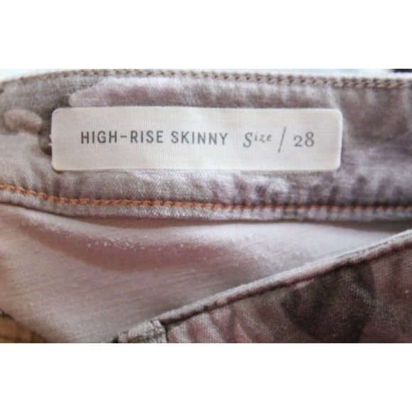 ✨2/$20 Pilcro & The Letterpress Anthro Velvet Camo Hi Rise Skinny Pant 28 H14666 - Picture 6 of 10